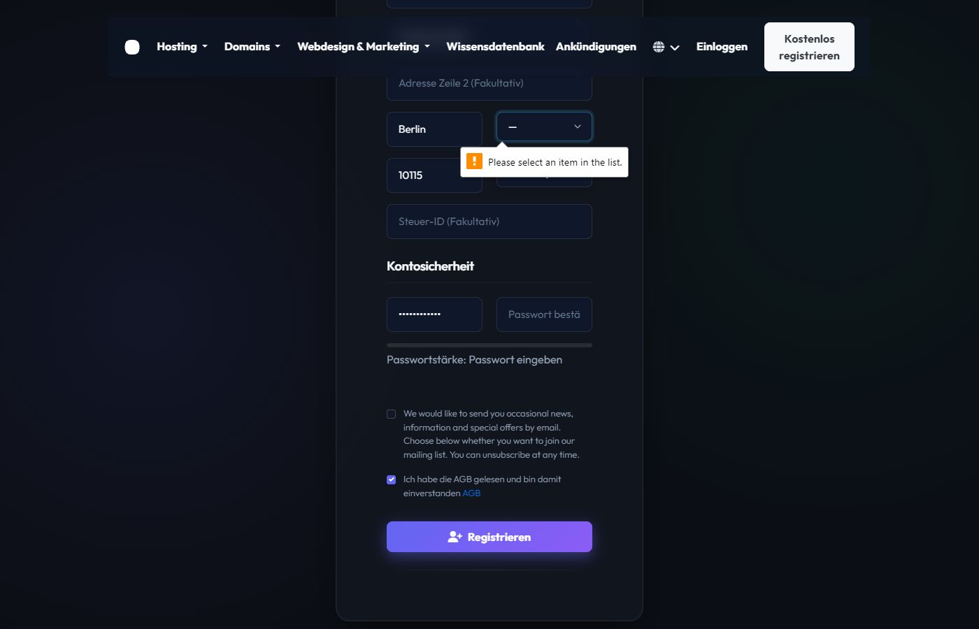 Dashboard Übersicht